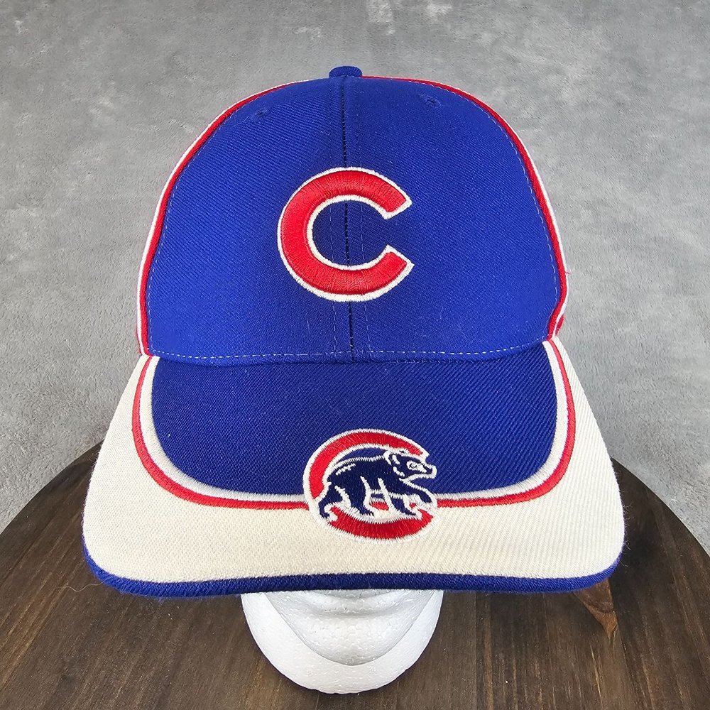 VTG Chicago Cubs‎ Baseball Cap OS Strap Back Wool Genuine MLB Twins Enterprise